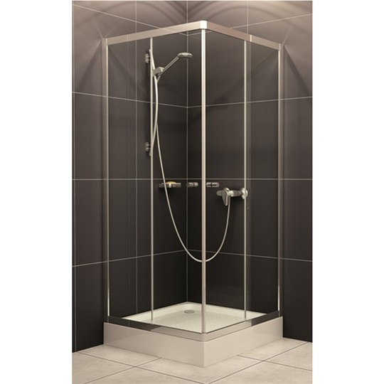 H2O Projecta szögletes zuhanykabin 800*800*1850mm, polírozott alu profilok átlátszó üveg 4/5mm