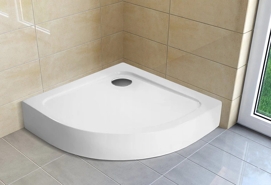 H2O zuhanytálca Nero A standard íves zuhanytálca 90x90x14 szifonnal