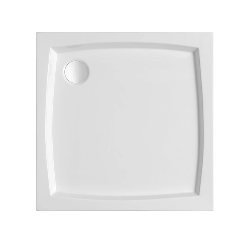 H2O zuhanytálca Slim Nero C standard szögletes zuhanytálca 80x80x8 szifonnal