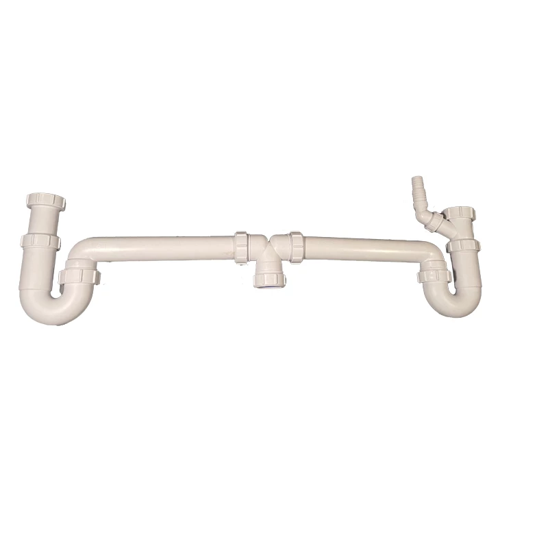 HC9 mosogató szifon 6/4" mosogatógép bekötéssel,  2 medencés