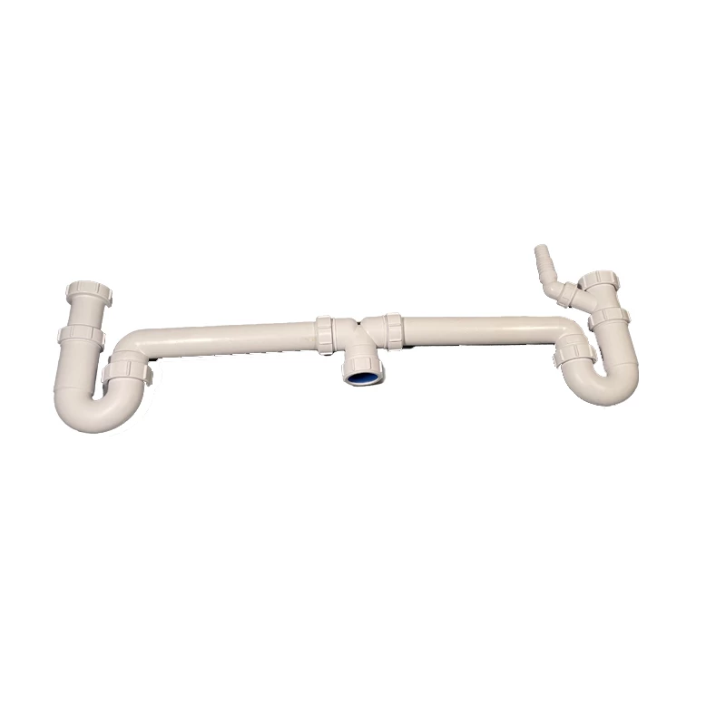 HC9 mosogató szifon 6/4" mosogatógép bekötéssel,  2 medencés