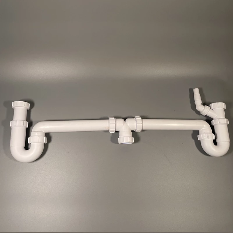 HC9 mosogató szifon 6/4" mosogatógép bekötéssel,  2 medencés