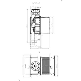 HL138N kondenzvízszifon fal alatti DN32-100x100mm