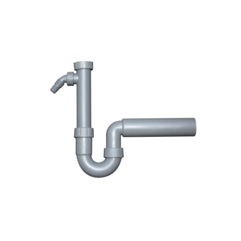 Haas PP mosogató csőszifon egy gépcsatlakozóval, 6/4“, DN 40, sötétszürke