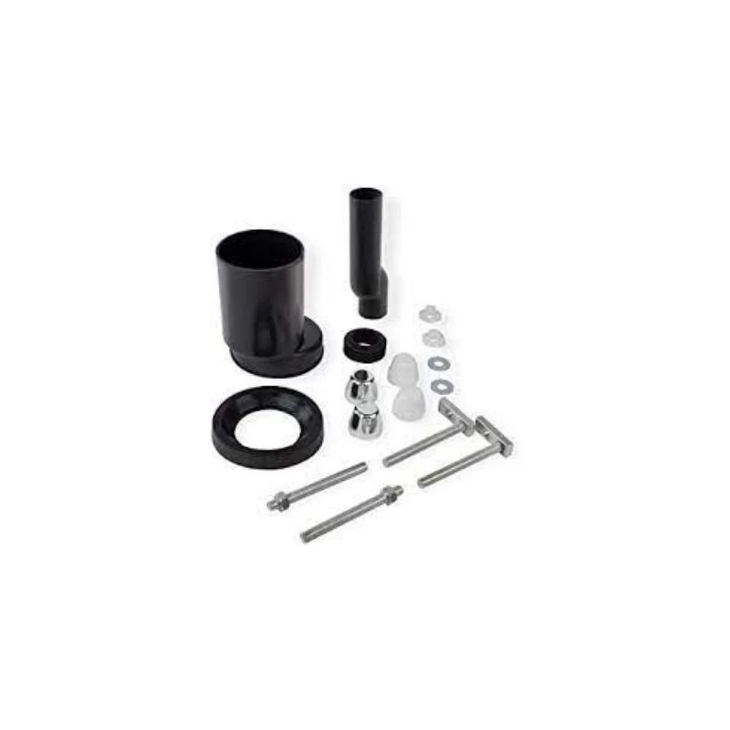 Haas fali-wc csatlakozógarnitúra DN90/110 mm, 2,5 cm eltolással, krómozott és fehér kupakkal