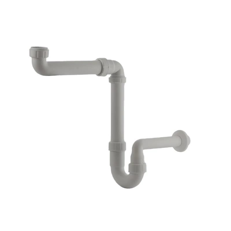 Haas univerzális helytakarékos szifon, 5/4"+6/4 " egy gépbekötéssel, DN 32+DN 40, szürke