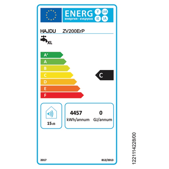 Hajdu elektromos forróvíztároló, 200 lit., vízszintes (fekvő), ZV-200 ErP