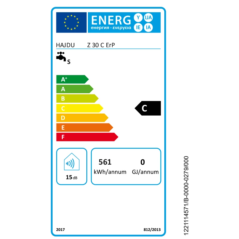 Hajdu Z 30 C ErP villanybojler , függőleges, kerámiafűtővel, 30l