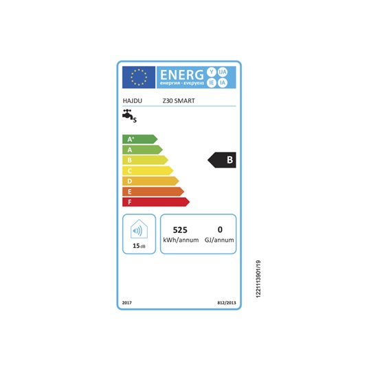 Hajdu elektromos forróvíztároló, 30 lit., függőleges, Z-30, Smart vezérlés