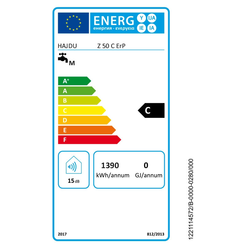 Hajdu Z 50 C ErP villanybojler, függőleges, kerámiafűtővel, 50 l