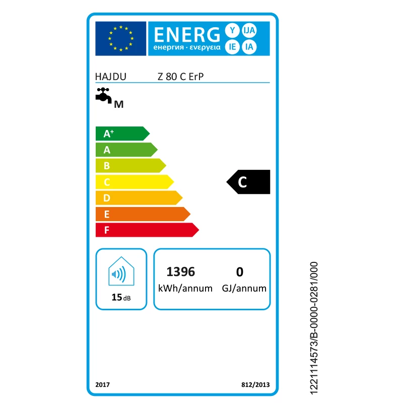 Hajdu Z 80 C ErP villanybojler, függőleges, kerámiafűtővel, 80 l