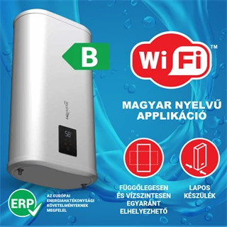 Hajdu elektromos forróvíztároló, AQUASTIC FLAT 50 WIFI Erp lapos szögletes 50 lit. függőleges vagy vízszintes