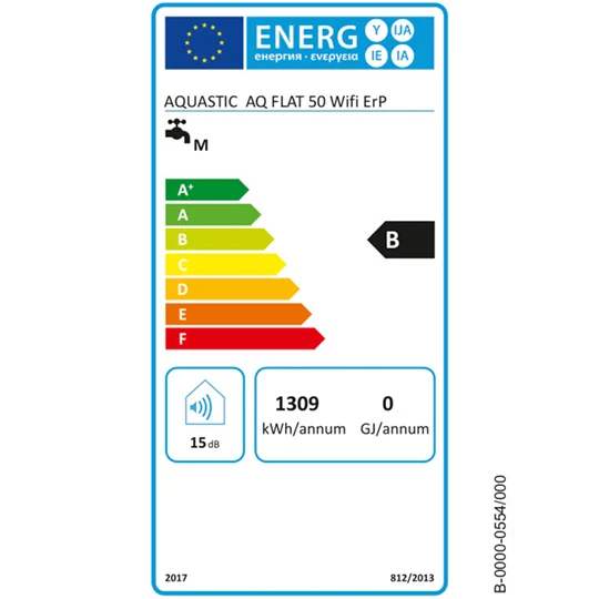 Hajdu elektromos forróvíztároló, AQUASTIC FLAT 50 WIFI Erp lapos szögletes 50 lit. függőleges vagy vízszintes