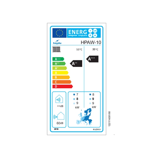 Hajdu HPAW-10 monoblokkos levegő-víz hőszivattyú, 10 kW-os, 1 fázisú