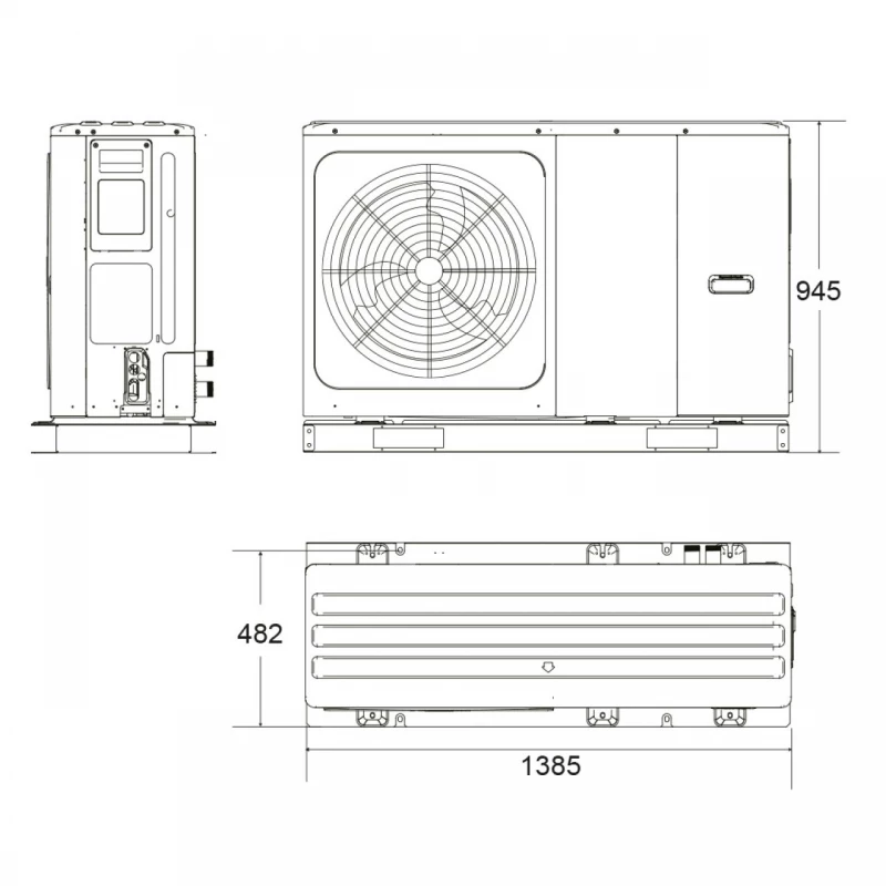 Hajdu HPAW-16 fűtési/hűtési levegő-víz hőszivattyú, 3 fázisra, 16 kW
