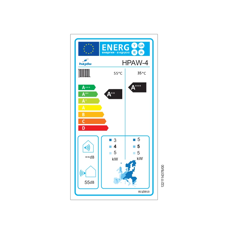 Hajdu HPAW-4 fűtési/hűtési levegő-víz hőszivattyú, 1 fázisra, 4 kW