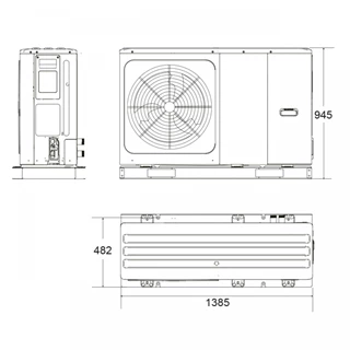 Hajdu HPAW-8 fűtési/hűtési levegő-víz hőszivattyú, 1 fázisra, 8 kW