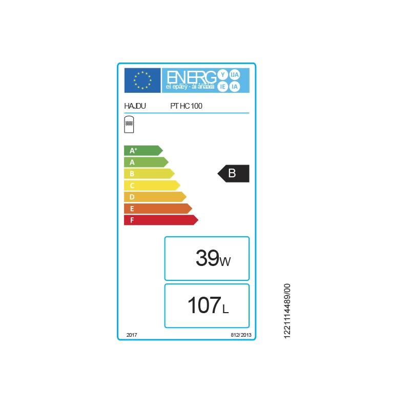 Hajdu puffertároló,  100 lit., hőcserélő nélkül, szigeteléssel, PT HC 100, hőszivattyúhoz