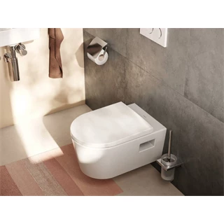 Hansgrohe AddStoris fali wc kefe szett (fém tartó + üveg tartály + wc kefe), króm jellegű felület