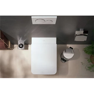 Hansgrohe AddStoris fali wc kefe szett (fém tartó + üveg tartály + wc kefe), króm jellegű felület