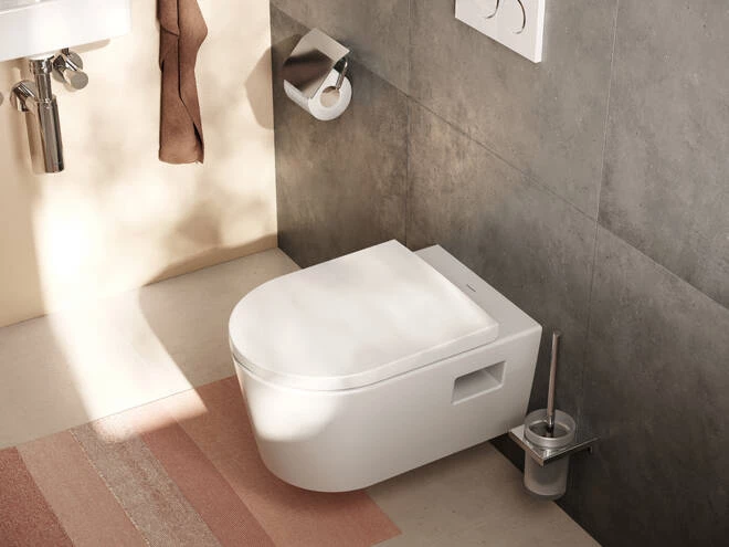 Hansgrohe AddStoris fali wc kefe szett (fém tartó + üveg tartály + wc kefe), króm jellegű felület