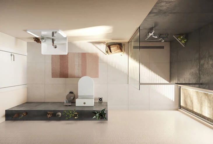 Hansgrohe AddStoris fali wc kefe szett (fém tartó + üveg tartály + wc kefe), króm jellegű felület