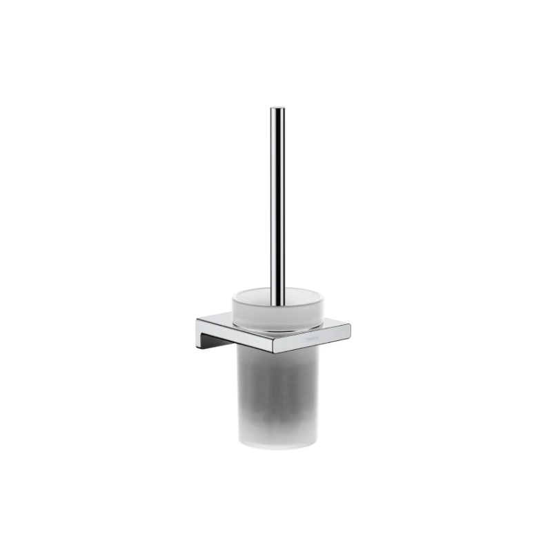 Hansgrohe AddStoris fali wc kefe szett (fém tartó + üveg tartály + wc kefe), króm jellegű felület