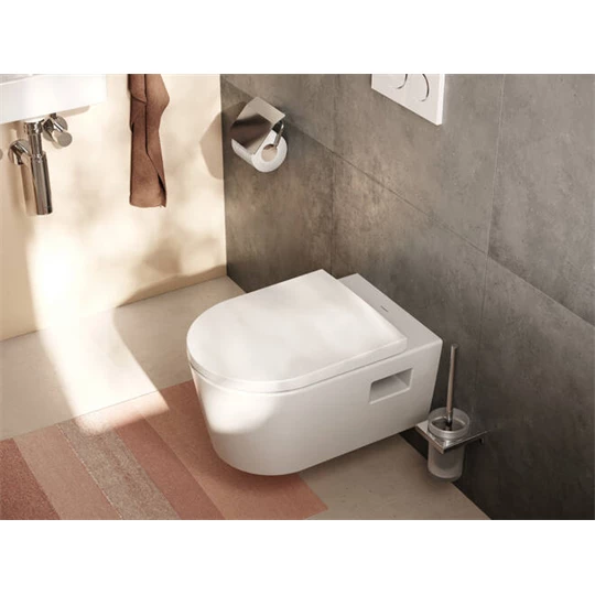 Hansgrohe AddStoris fali wc kefe szett (fém tartó + üveg tartály + wc kefe), króm jellegű felület