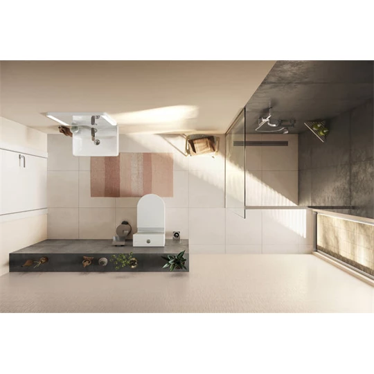 Hansgrohe AddStoris fali wc kefe szett (fém tartó + üveg tartály + wc kefe), króm jellegű felület