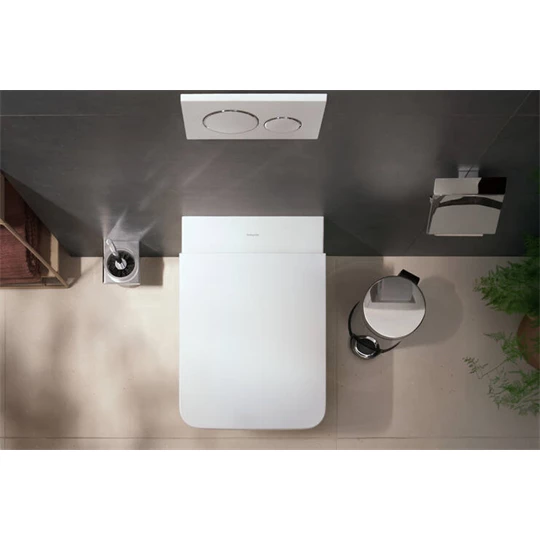 Hansgrohe AddStoris fali wc kefe szett (fém tartó + üveg tartály + wc kefe), króm jellegű felület