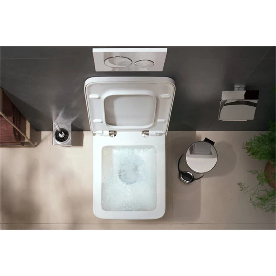 Hansgrohe AddStoris fali wc kefe szett (fém tartó + üveg tartály + wc kefe), króm jellegű felület