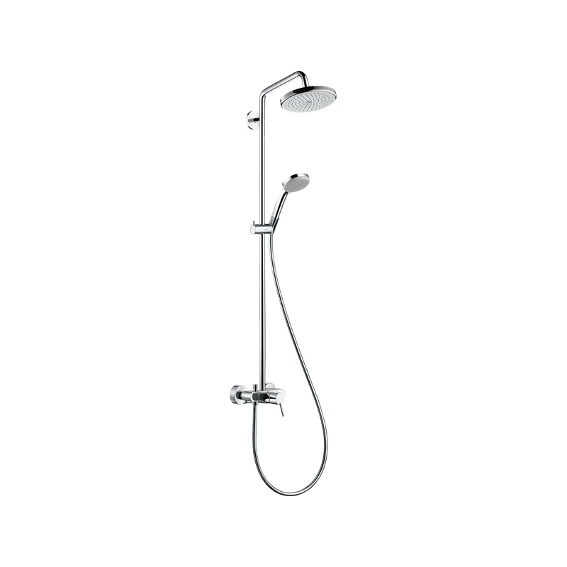 Hansgrohe Croma 220 Showerpipe egykaros csapteleppel és 400 mm-es elforgatható zuhanykarral, DN15, króm