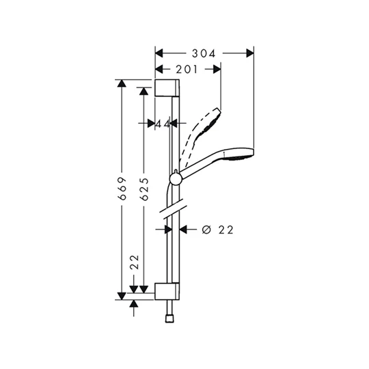 Hansgrohe Croma Select E Multi zuhanyszett 0,65m zuhanyrúddal