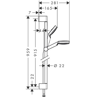 Hansgrohe Crometta 1jet 9l Unica szett 900mm fehér/króm