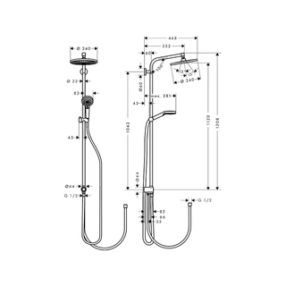 Hansgrohe Crometta S 240 Showerpipe Reno EcoSmart króm