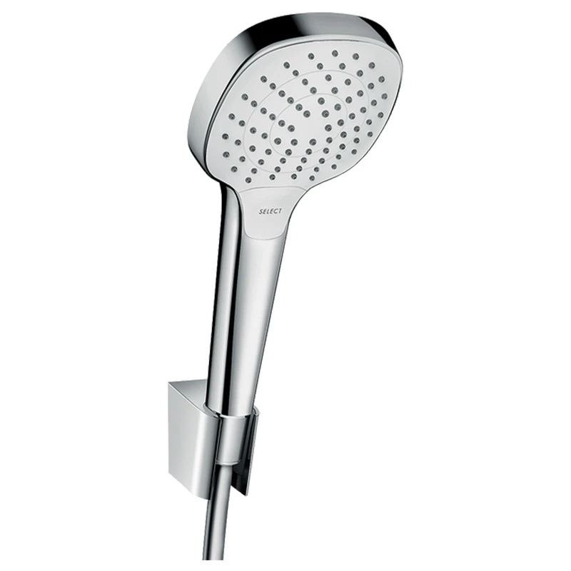 Hansgrohe Croma Select E zuhanytartó szett 110 Vario EcoSmart, 160 cm-es zuhanytömlővel, fehér/króm