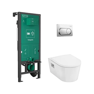 Hansgrohe EluPura Original S Teljes WC-szett falsík alatti öblítőrendszerrel, iFrame Original S öblítőlappal, EluPura WC