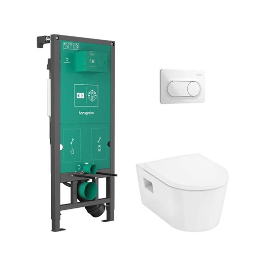 Hansgrohe EluPura Original S Teljes WC-szett falsík alatti öblítőrendszerrel, iFrame Original S öblítőlappal, EluPura WC