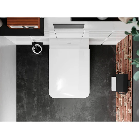 Hansgrohe EluPura Q fali WC szett 540, AquaFall Flush WC ülőke, SoftClose, QuickRelease fedél, HygieneEffect