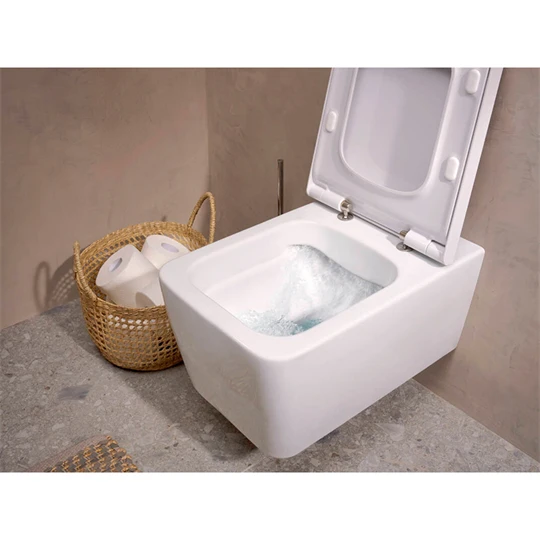 Hansgrohe EluPura Q fali WC szett 540, AquaFall Flush WC ülőke, SoftClose, QuickRelease fedél, HygieneEffect