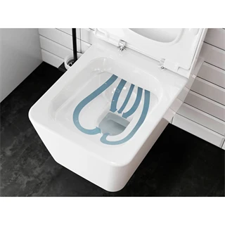 Hansgrohe EluPura Q fali WC szett 540, AquaFall Flush WC ülőke, SoftClose, QuickRelease fedél, HygieneEffect