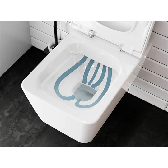 Hansgrohe EluPura Q fali WC szett 540, AquaFall Flush WC ülőke, SoftClose, QuickRelease fedél, HygieneEffect