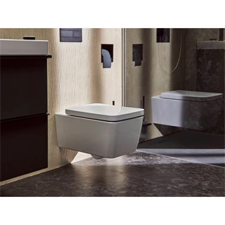 Hansgrohe EluPura Q fali WC szett 540, AquaFall Flush WC ülőke, SoftClose, QuickRelease fedél, SmartClean