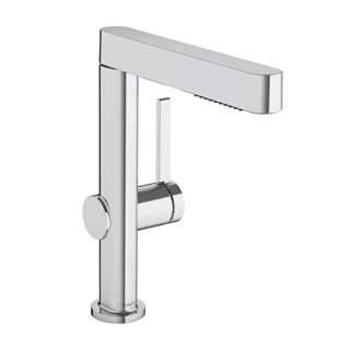Hansgrohe Finoris egykaros mosdócsaptelep 230, kihúzható kifolyóval, 2 jet és push-open lefolyógarnitúrával, króm