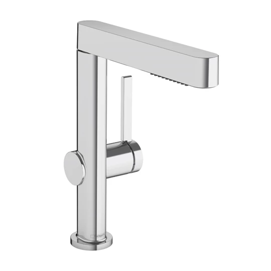 Hansgrohe Finoris egykaros mosdócsaptelep 230, kihúzható kifolyóval, 2 jet és push-open lefolyógarnitúrával, króm