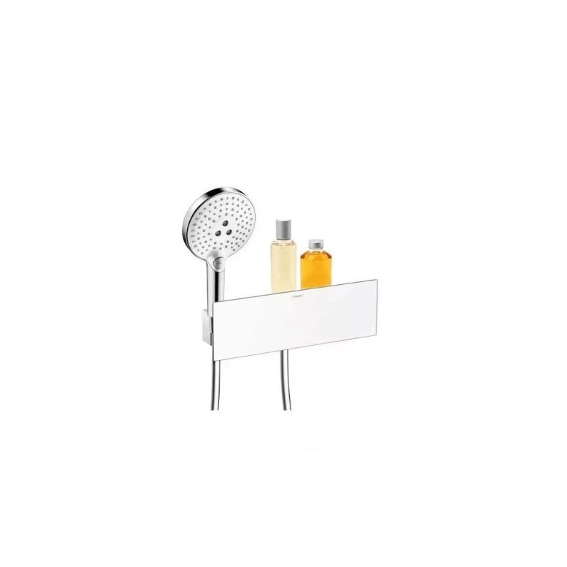 Hansgrohe FixFit 300 csőcsatlakozás zuhanytartóval és polccal, króm