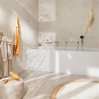 Hansgrohe FixFit S fali csőcsatlakozás visszafolyásgátlóval és szintetikus csatlakozóval, kerek, króm