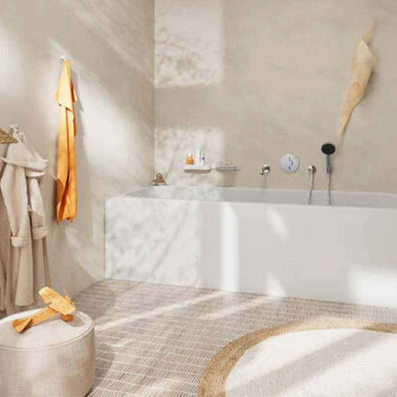 Hansgrohe FixFit S fali csőcsatlakozás visszafolyásgátlóval és szintetikus csatlakozóval, kerek, króm