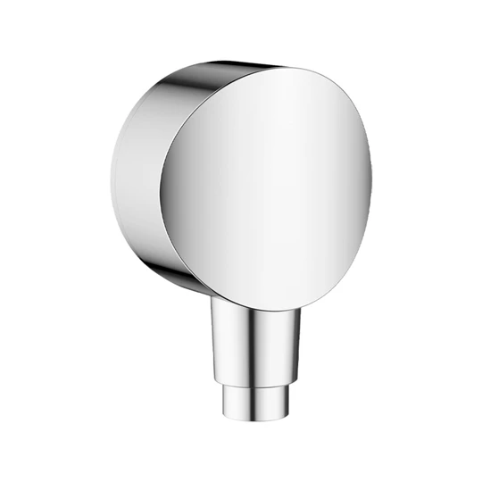 Hansgrohe FixFit S fali csőcsatlakozás visszafolyásgátlóval és szintetikus csatlakozóval, kerek, króm