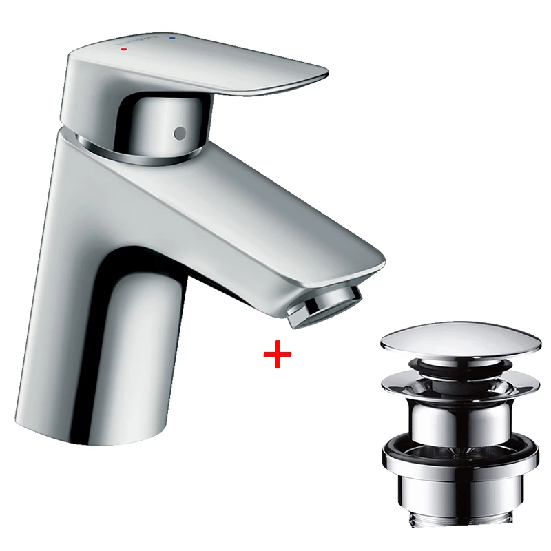 Hansgrohe Logis egykaros mosdó csaptelep 70, push-open lefolyó-garnitúrával, króm